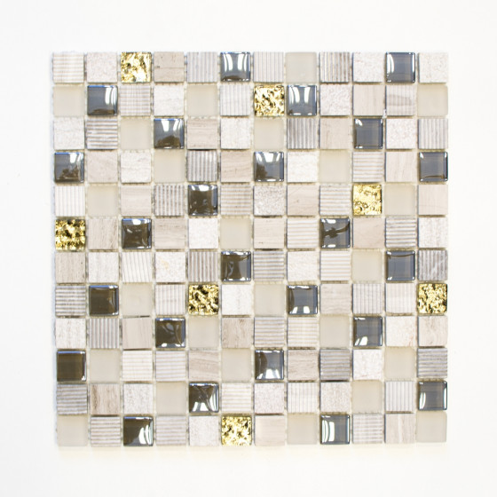 Mirage Gold Stone Mixed Mosaic Wall Tile 300x300mm