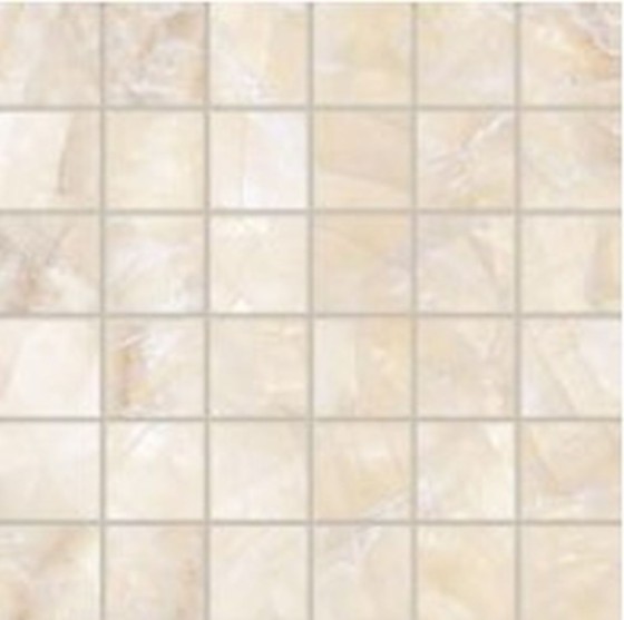 Backlit Stone Ivory Square Mosaic Porcelain Wall & Floor Tile 300x300mm