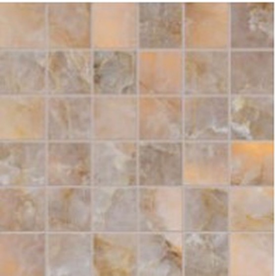 Backlit Stone Amber Square Mosaic Porcelain Wall & Floor Tile 300x300mm