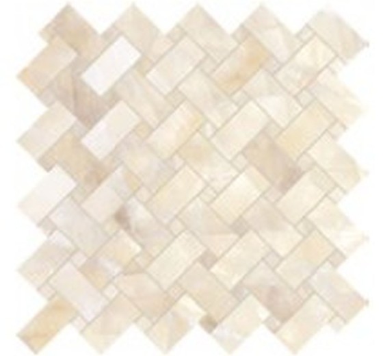 Backlit Stone Ivory Interlock Mosaic Porcelain Wall & Floor Tile 300x300mm