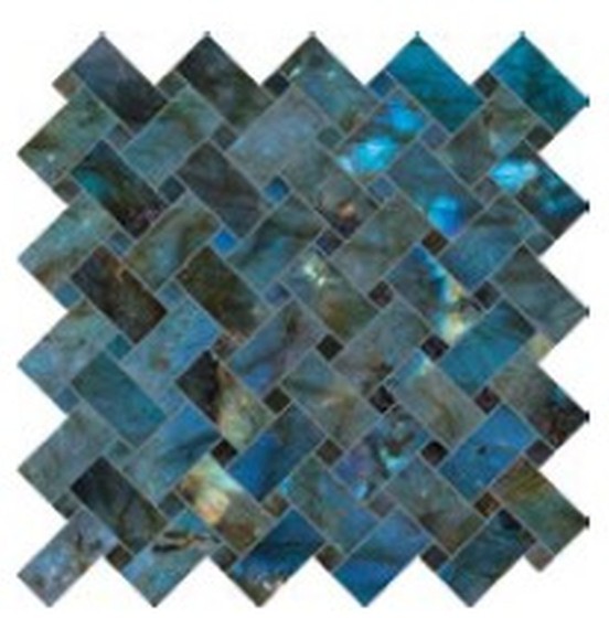 Backlit Stone Blue Interlock Mosaic Porcelain Wall & Floor Tile 300x300mm