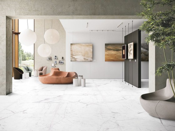 Amalfi White Marble Matt Porcelain Wall & Floor Tile 600x1200mm