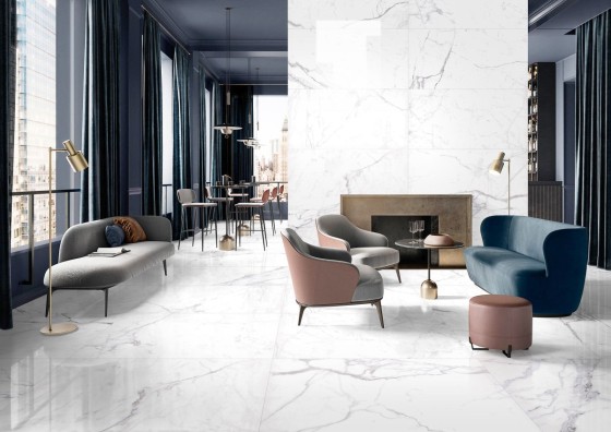 Amalfi White Marble Polished Porcelain Wall & Floor Tile 600x1200mm