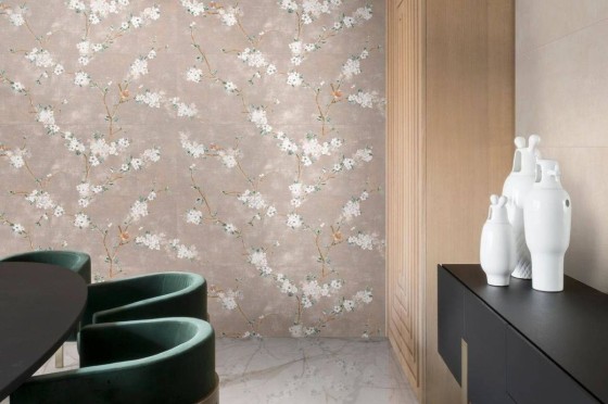 Spring Blossom Pink Decor Ceramic Wall Tile 400x1200mm