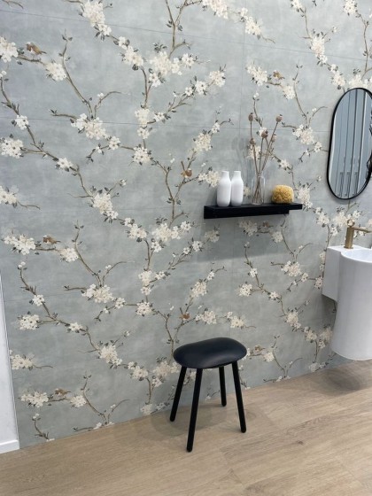 Spring Blossom Green Decor Ceramic Wall Tile 400x1200mm