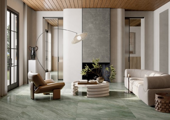 Shoreditch Matt Green Ribbed Decor Porcelain Wall Tile 600x1200mm