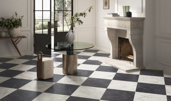 Olympia Carrara Marble Porcelain Wall & Floor Tile 600x600mm