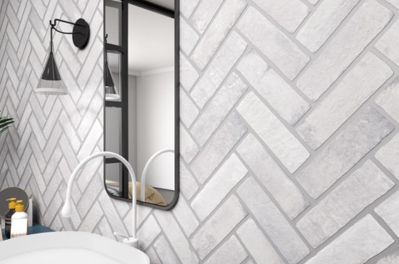 Old Street Brick White Porcelain Wall & Floor Tile 75x250mm