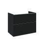 Look Wall Hung Worktop Unit 80cm 2 Drawer Matt Black with Black Handles