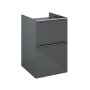 Look Wall Hung Base Unit 40cm 2 Drawer Anthracite Gloss with Black Handles
