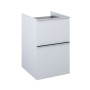 Look Wall Hung Base Unit 40cm 2 Drawer Matt Stone with Black Handles