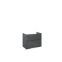 Look Wall Hung Worktop Unit 80cm 2 Drawer Anthracite Gloss with Black Handles