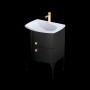 Wimborne Wall Hung 2 Drawer Basin Unit 62cm Gloss Black