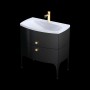 Wimborne Wall Hung 2 Drawer Basin Unit 82cm Gloss Black
