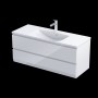 Rectory Wall Hung 2 Drawer Basin Unit 120cm Gloss White