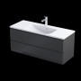 Rectory Wall Hung 2 Drawer Basin Unit 120cm Matt Black
