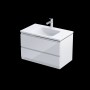 Rectory Wall Hung 2 Drawer Basin Unit 80cm Gloss White