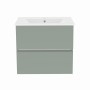 Gloucester Wall Hung 60cm 2 Drawer Basin Unit Sage Green