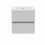 Gloucester Wall Hung 50cm 2 Drawer Basin Unit Pearl Grey