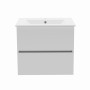 Gloucester Wall Hung 60cm 2 Drawer Basin Unit Pearl Grey