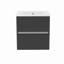 Gloucester Wall Hung 50cm 2 Drawer Basin Unit Grey Mist