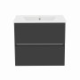 Gloucester Wall Hung 60cm 2 Drawer Basin Unit Grey Mist