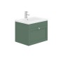 Dorset 60cm Wall Hung 1 Drawer Basin Unit Labrador Green