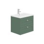 Dorset 60cm Wall Hung 2 Drawer Basin Unit Labrador Green
