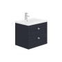 Dorset 60cm Wall Hung 2 Drawer Basin Unit Indigo Blue