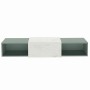 Wells Wall Hung Unit 2x50cm Boxes Sage Green White Marble Top