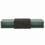 Wells Wall Hung Unit 2x50cm Boxes Sage Green Black Marble Top