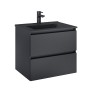 Sussex Wall Hung 60cm 2 Drawer Basin Unit Matt Black