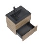 Sussex Wall Hung 60cm 2 Drawer Basin Unit Gloss Candela Oak