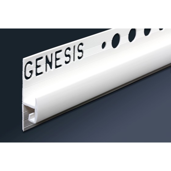 Genesis PVC Vinyl to Tile Trim White EVT080.01 8mm x 2.5m