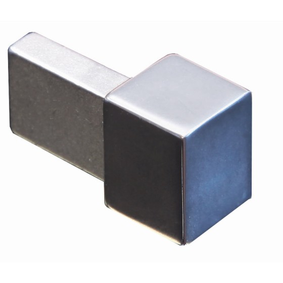 Genesis Aluminium Square Trim Corner Bright Silver EDP122.91 12mm - Pack of 2