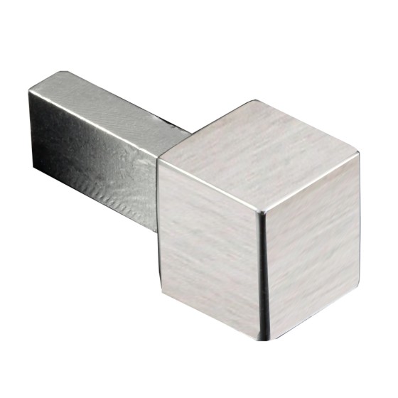 Genesis Aluminium Square Trim Corner Brushed Silver EDP122.94 12mm - Pack of 2