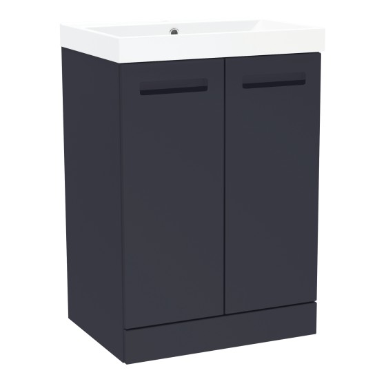 Malvern 60cm Two Door Floorstanding Unit & Basin in Indigo
