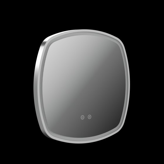 Stanway 50cm Illuminated Soft Square Mirror With Demister in Satin Chrome