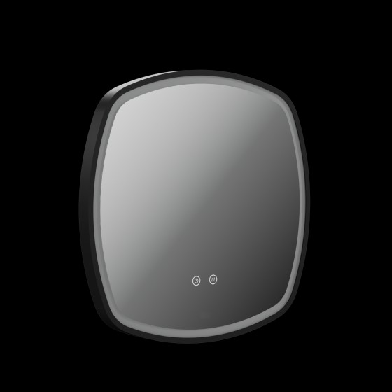 Stanway 50cm Illuminated Soft Square Mirror With Demister in Matt Black