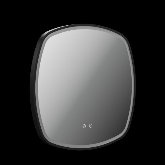 Stanway 60cm Illuminated Soft Square Mirror With Demister in Matt Black