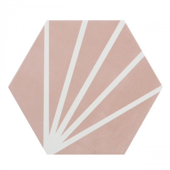 Lily 5 Hexagon Pink Decor Floor & Wall Tile 198x228mm