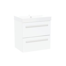 Malvern Slim 50cm White Gloss Two Drawer Wall Hung Unit & Basin 