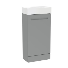 Malvern 40cm Dust Grey One Door Floorstanding Cloakroom Unit & Basin - Right Handed