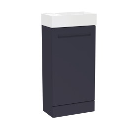 Malvern 40cm Indigo One Door Floorstanding Cloakroom Unit & Basin - Left Handed