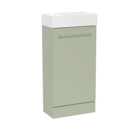Malvern 40cm Green One Door Floorstanding Cloakroom Unit & Basin - Left Handed