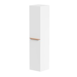Bembridge 35cm Matt White with a Oak Handle One Door Wall Hung Column Unit 