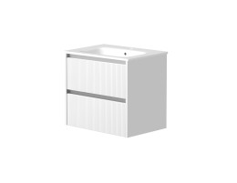 Dursley 60cm Matt White Two Drawer Wall Hung Unit & Basin 