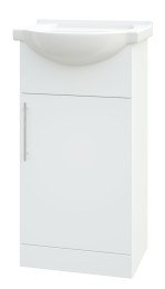 Sense II 45cm White Gloss One Door Floorstanding Unit & Basin 