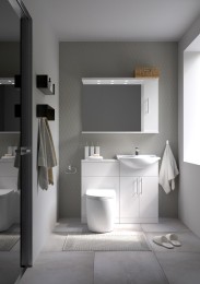 Sense II 55cm White Gloss Two Door Floorstanding Unit & Basin 