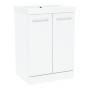 Malvern 60cm Two Door Floorstanding Unit & Basin in White Gloss